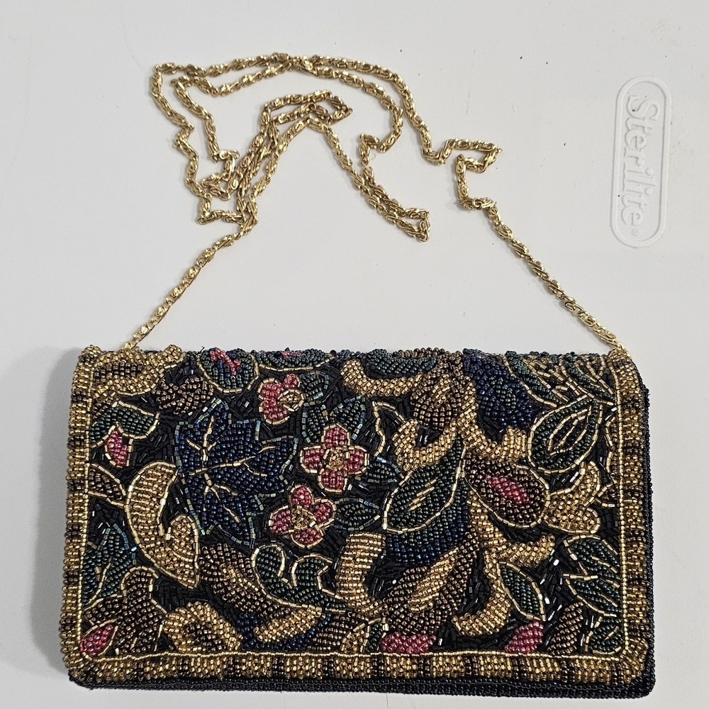 VINTAGE  BEADEDEVENING SHOULDER BAG/CLUTCH - STUNNING